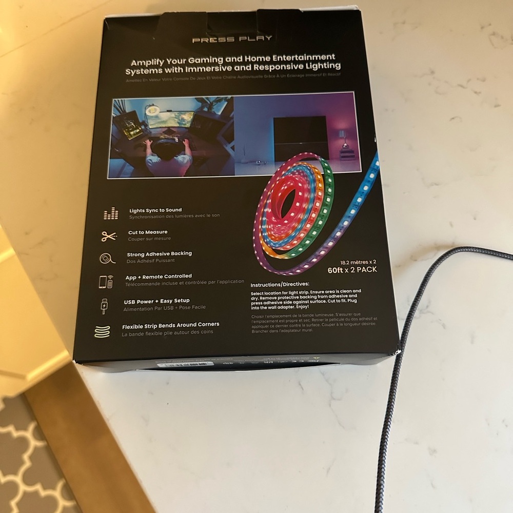 Sound Reactive RGB LED Light Strip NWOT - Picture 5 of 6